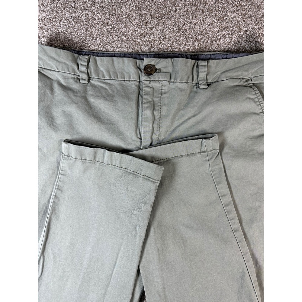 Tommy Hilfiger Womens Olive Green Ankle Chino Pants Size 12 Flat Front Trousers